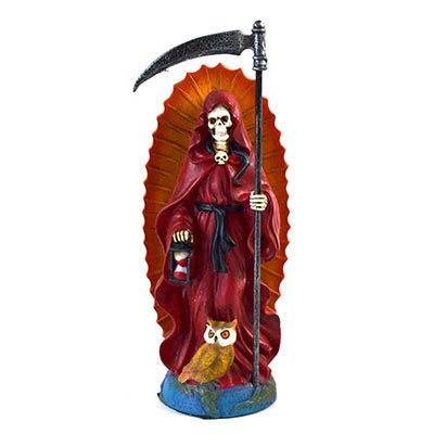 Santa Muerte Red Statue, 7"