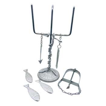 Inle tools set with symbolic items for orisha rituals.