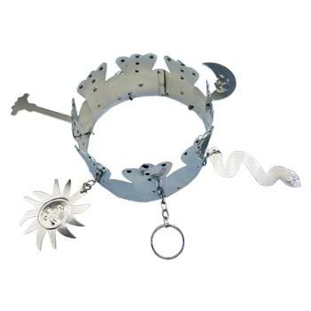 Obatala crown and tools, 7-piece set for Yoruba deity adornment.