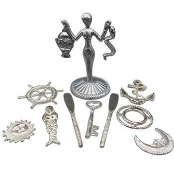 Olokun tools, 9-piece set with ocean-themed designs.