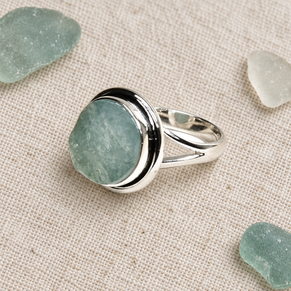 Aquamarine ring on linen review draft