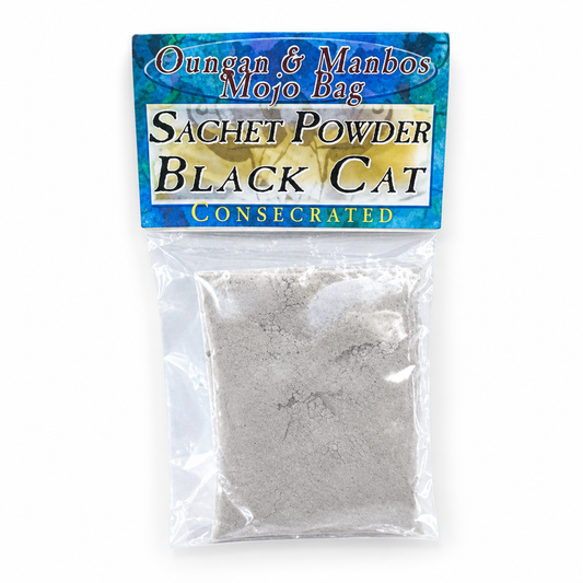 Black Cat powder on white