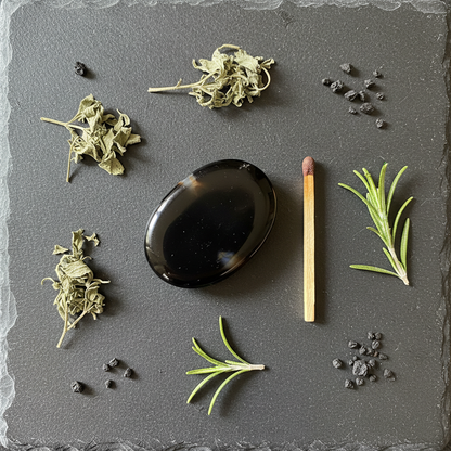Black Onyx Worry Stone, alternate view