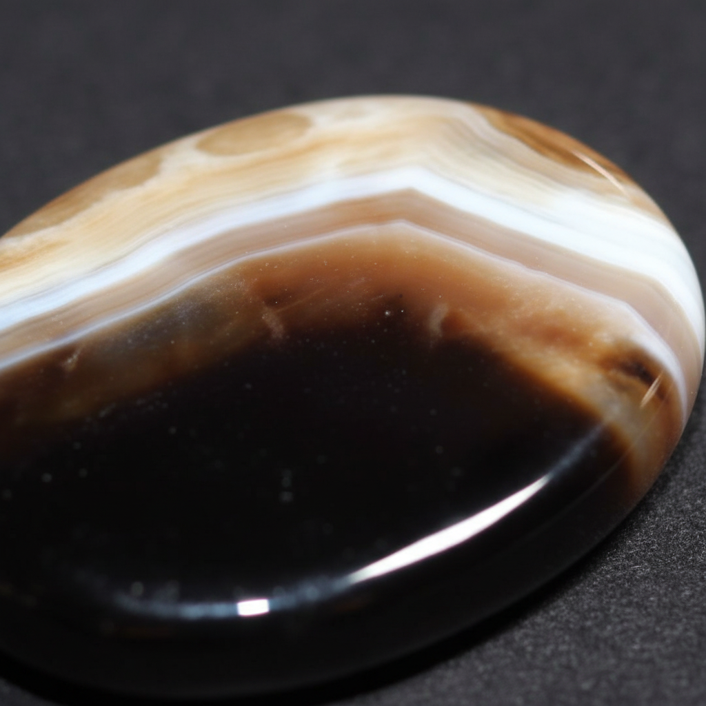 Black Onyx Worry Stone, detail view