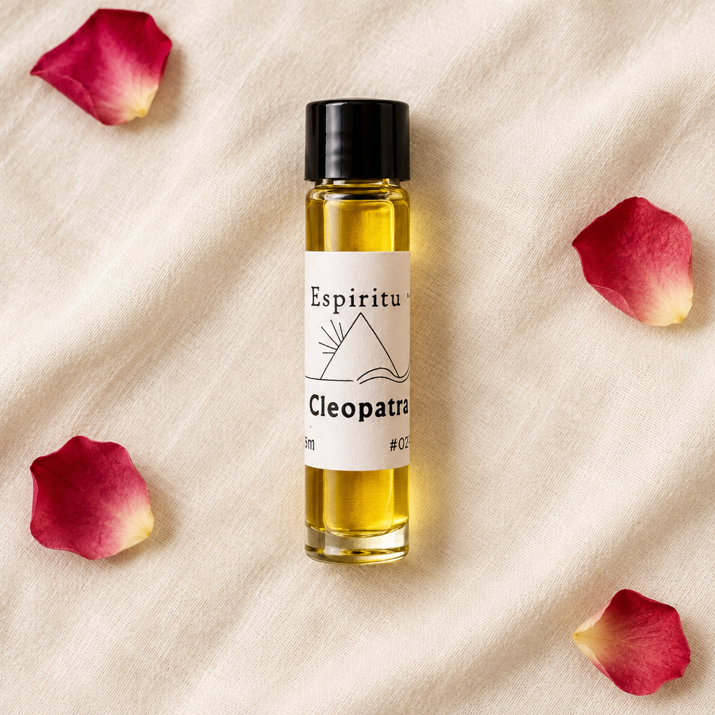 Cleopatra oil flat-lay draft