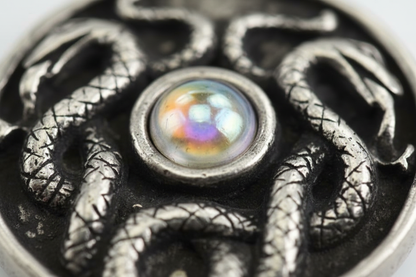 Close-Up Detail — Celtic Snake and Iridescent Stone
