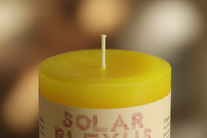 Close-Up Detail — Solar Plexus Chakra Pillar Candle