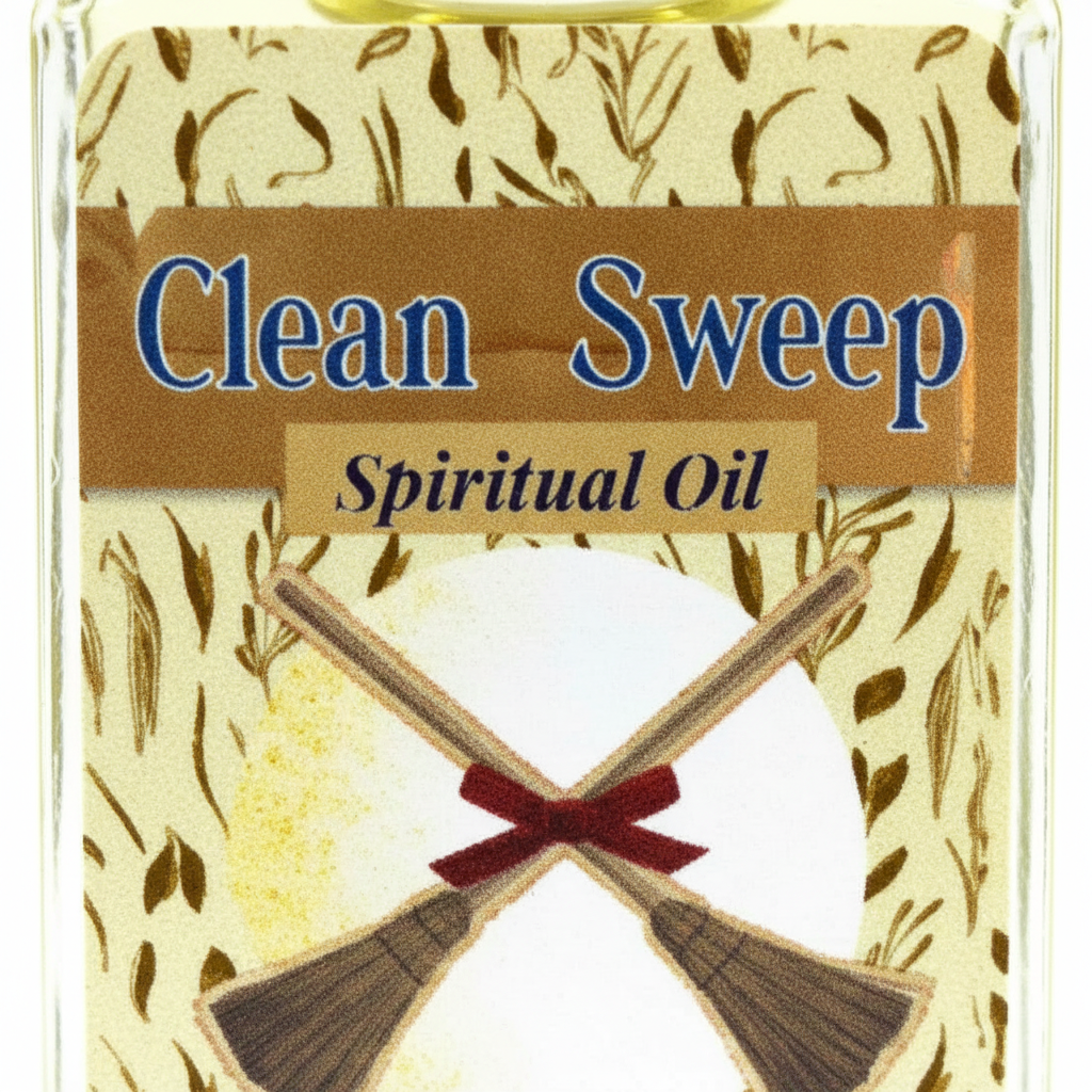 Clean Sweep Anointing Oil by Envision Crystal, 4 Dram, shown in use