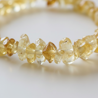 Citrine Chip Bracelet on Elastic Cord, alternate view