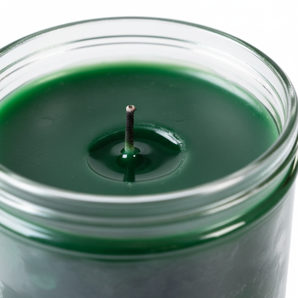 Green 7-Day Jar Candle, Opaque Wax, alternate view
