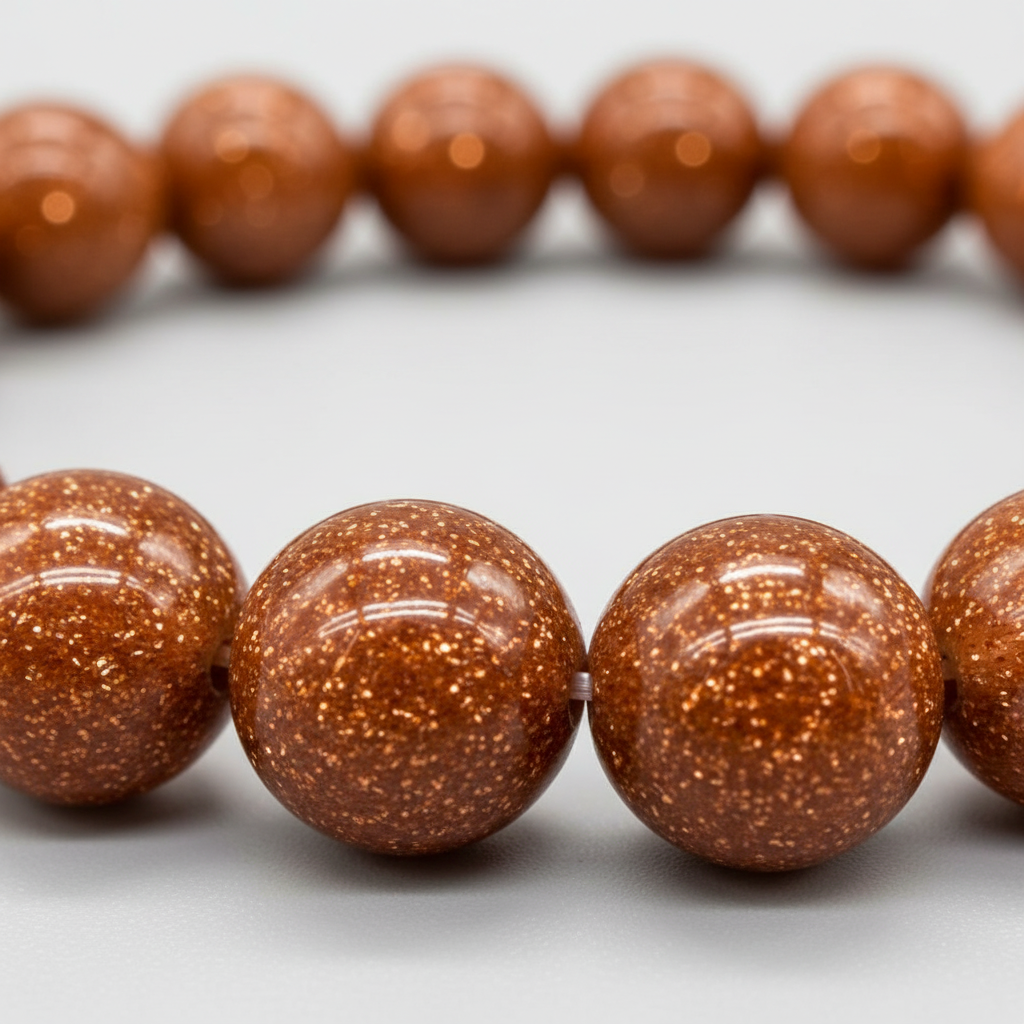Gold Stone Bracelet, 8mm, alternate view