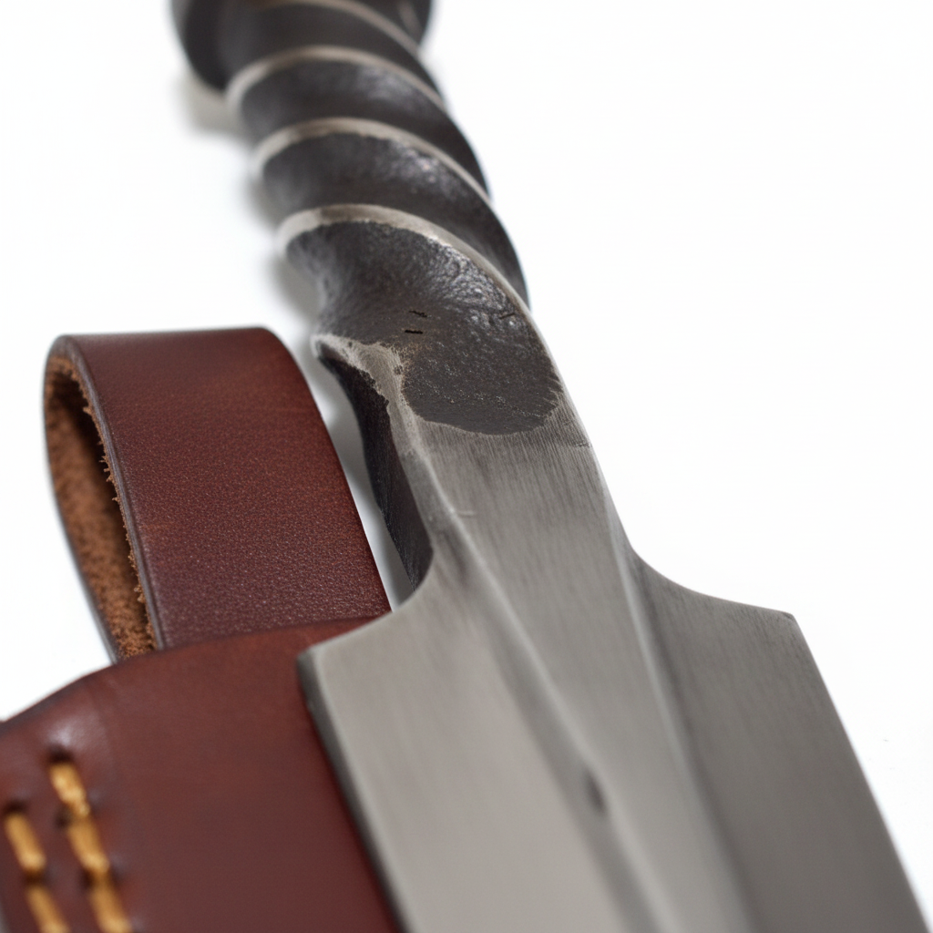 Forged Steel Spear Athame, 10", shown in use