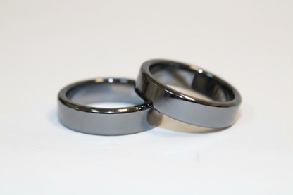 Flat Hematite Rings. bulk set, 100 Rings, additional view