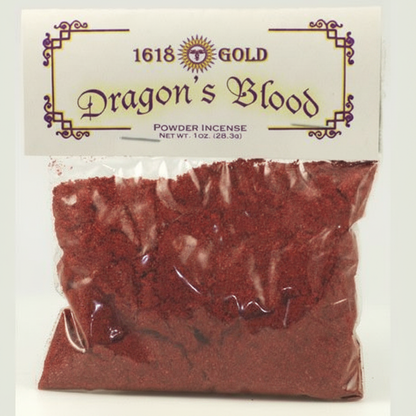 Dragon's Blood Powder Incense, 1 oz, shown in use