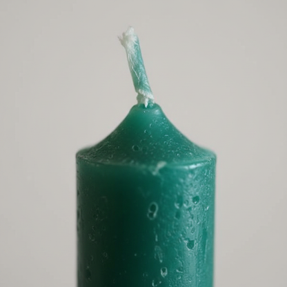 Dark Green Chime Candles, Set of 20, shown in use