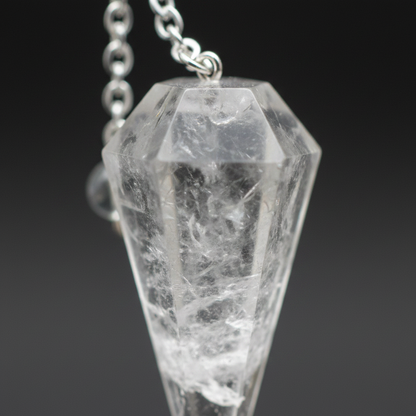 Clear Quartz Pendulum, 6-Sided Faceted