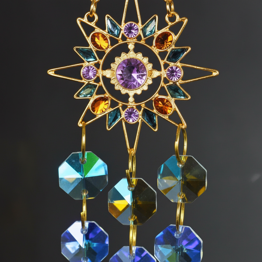 Gold-Toned Sun Suncatcher, 16 Inch, alternate view