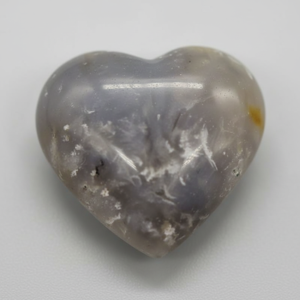Dendritic Agate Heart, 1.5 Inches, shown in use