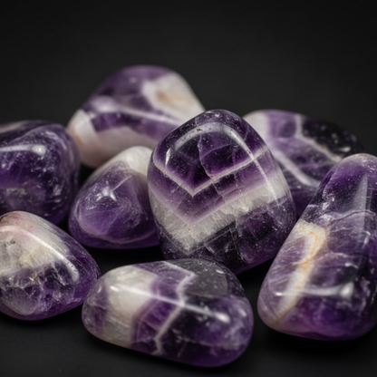 Chevron Amethyst Tumbled Stones, 1 lb, alternate view