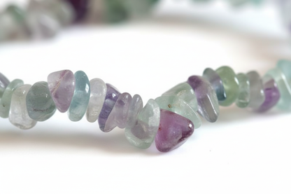 Fluorite chip bracelet, detail view