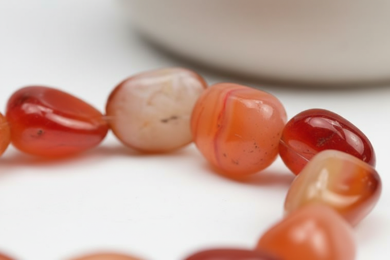 Carnelian Gemstone Bracelet, alternate view