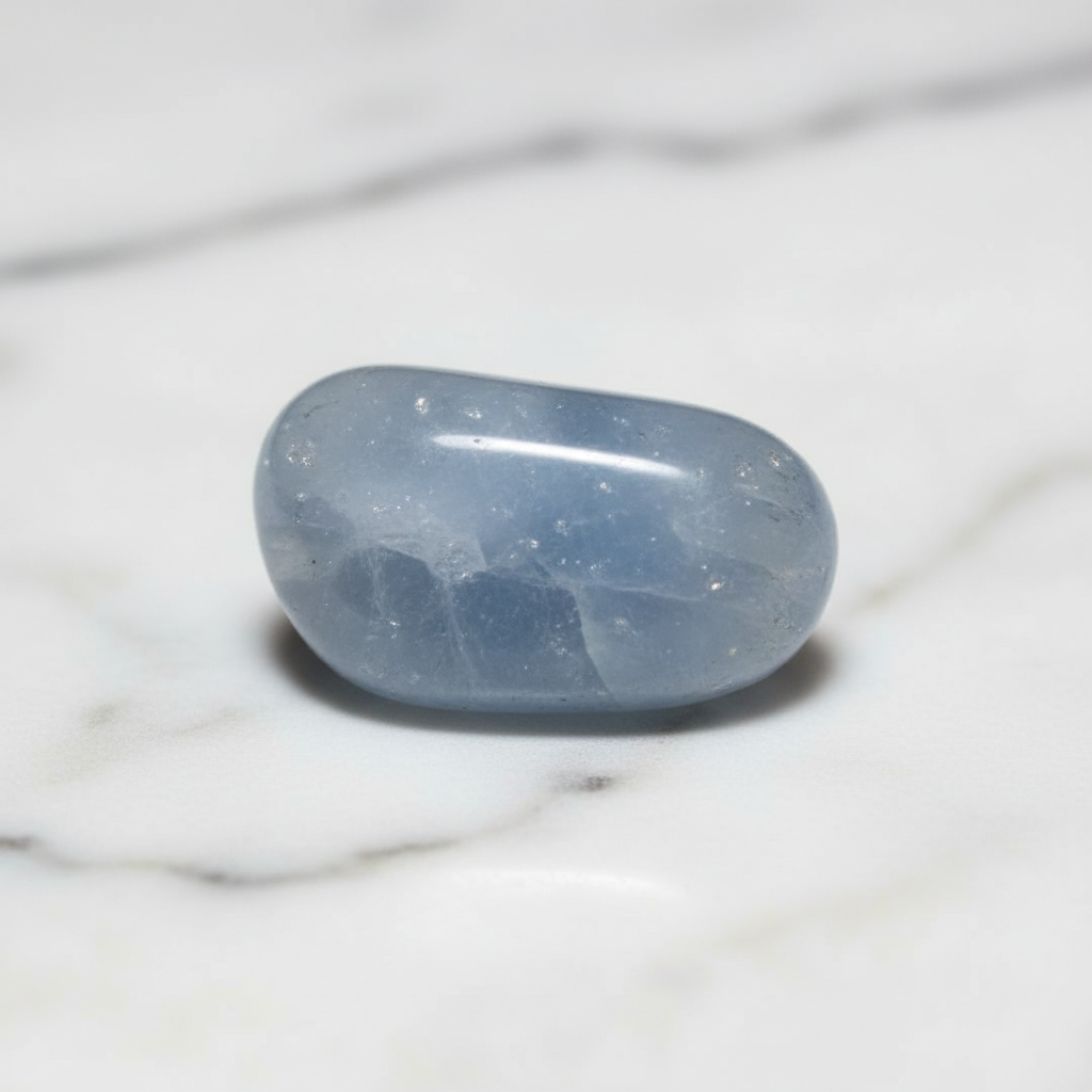 Celestite Tumbled Stones, 1 Lb, shown in use