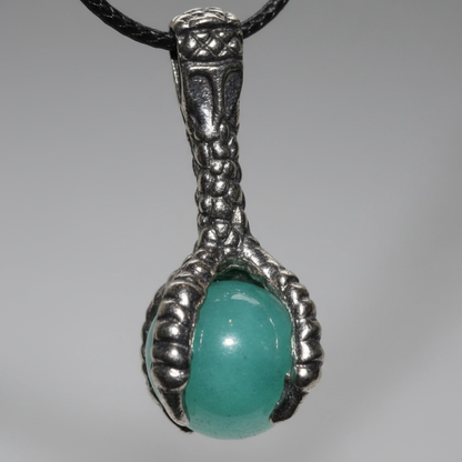 Dragon Claw Pewter Pendant, 1.25" to 1.5", shown in use