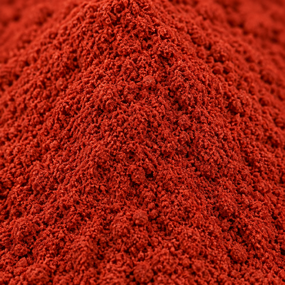 Close-up macro detail of red sandalwood powder