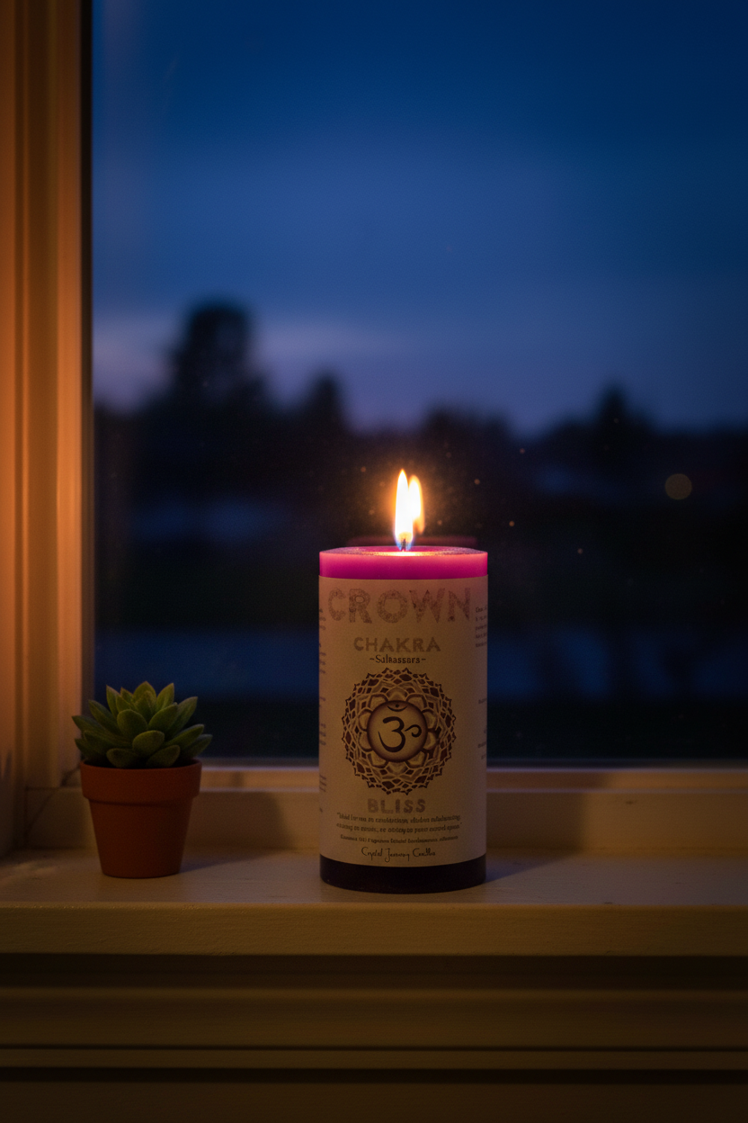 Crown Chakra Candle – Windowsill Dusk