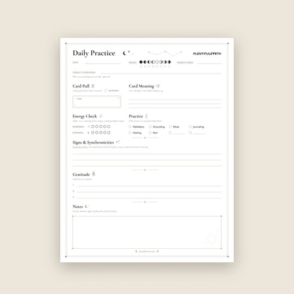 Daily Practice Page fillable PDF, full page view