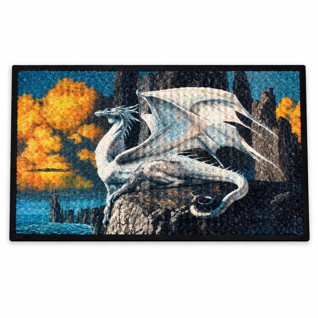 Dragon doormat on white