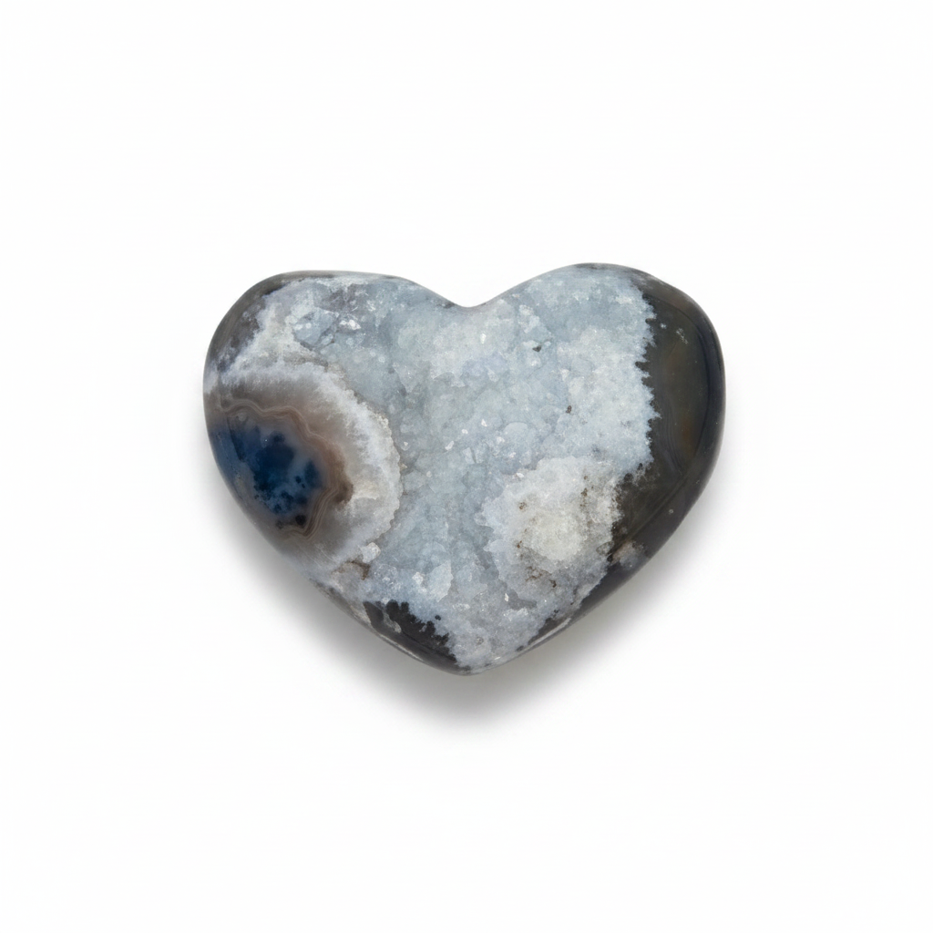 Druzy Agate Puffed Heart, Medium