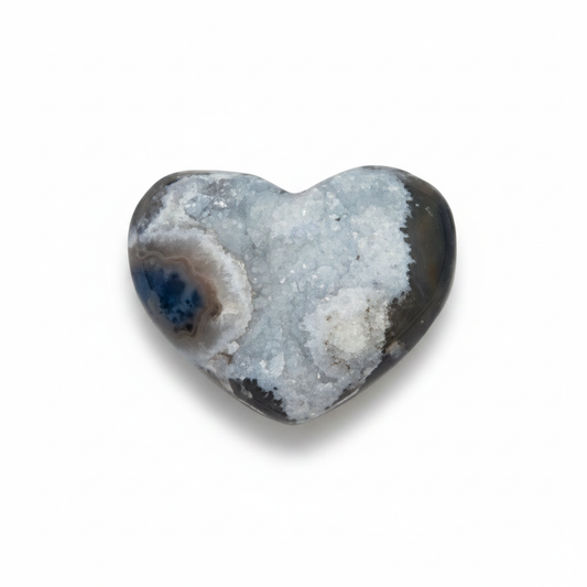 Druzy Agate Puffed Heart, Medium