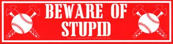 Beware of Stupid 11 1/2" x 3"