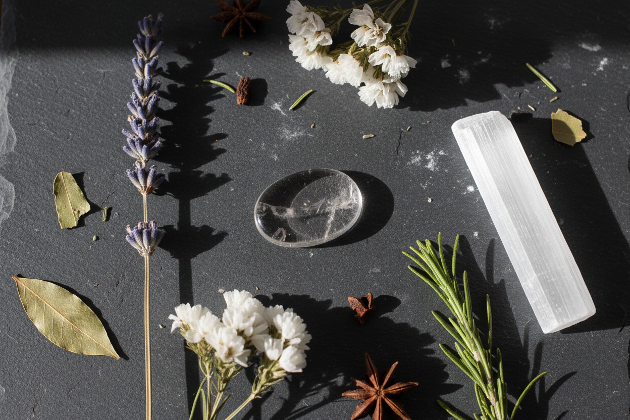 Clear Quartz Worry Stone, detail view
