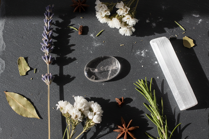 Clear Quartz Worry Stone, detail view