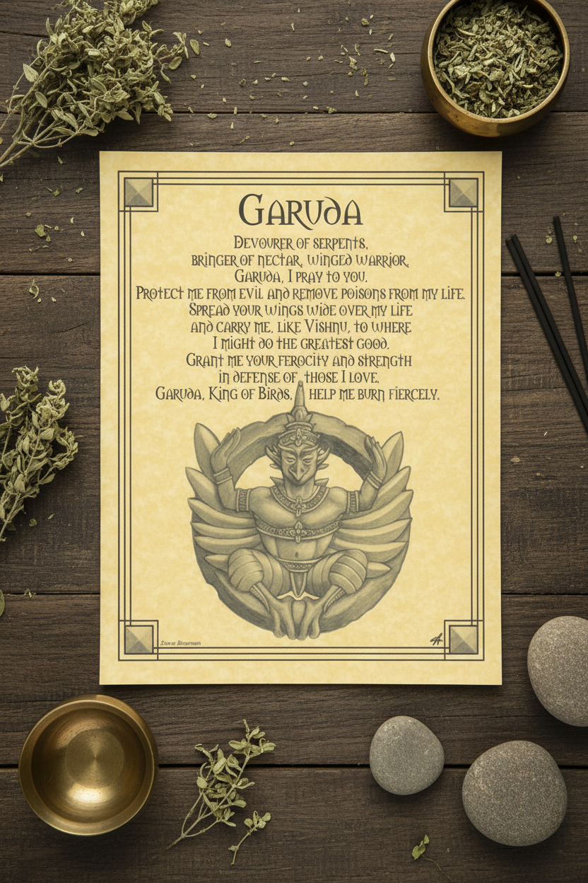 Garuda Poster, 8.5" x 11", detail view