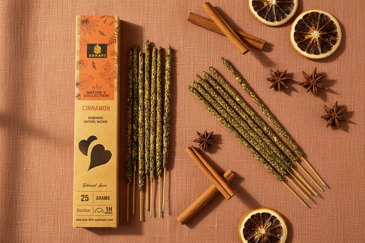 Cinnamon Incense Sticks by Sonavi, 25 Grams, alternate view