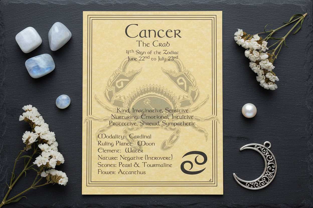 Cancer Zodiac Poster by AzureGreen, 8.5 x 11 Inches, alternate view