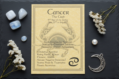 Cancer Zodiac Poster by AzureGreen, 8.5 x 11 Inches, alternate view