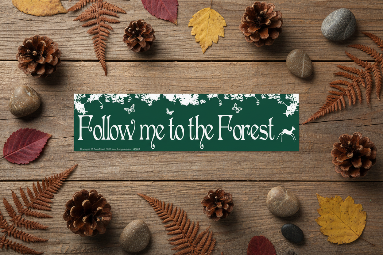 Follow Me To The Forest Bumper Sticker, alternate view