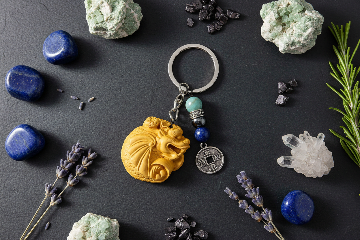 Dragon Keychain, shown in use