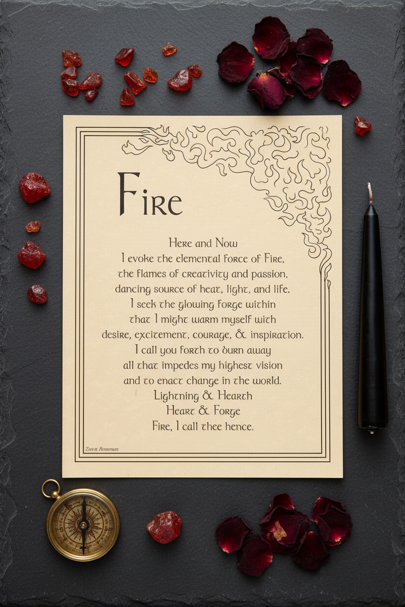 Fire Evocation Poster by AzureGreen, 8.5 x 11 Inches, detail view