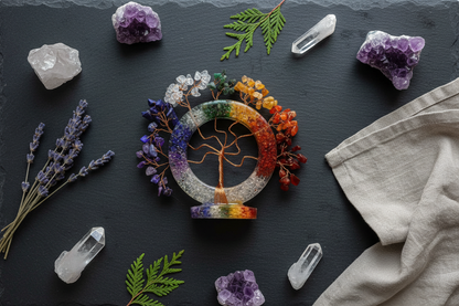 Circle Tree of Life Chakra Gemstone Tree, 4 1/2 Inches, alternate view