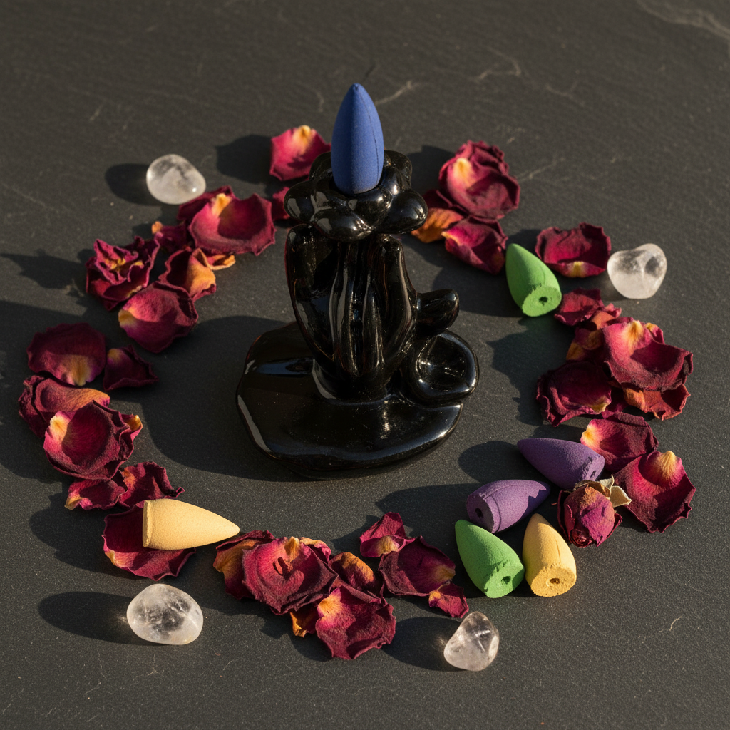 Flower & Hand Backflow Burner, 3 1/2", alternate view
