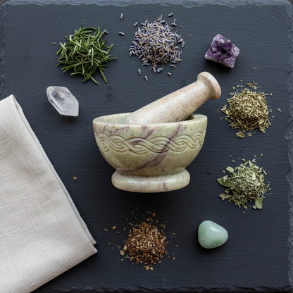 Celtic Mortar and Pestle Set, 2 1/2 x 4 Inches, additional view