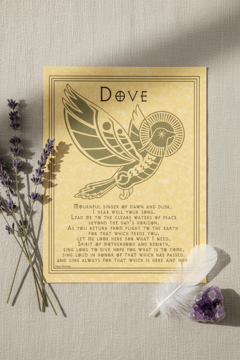 Dove Prayer Poster by AzureGreen, 8.5 x 11 Inches, detail view