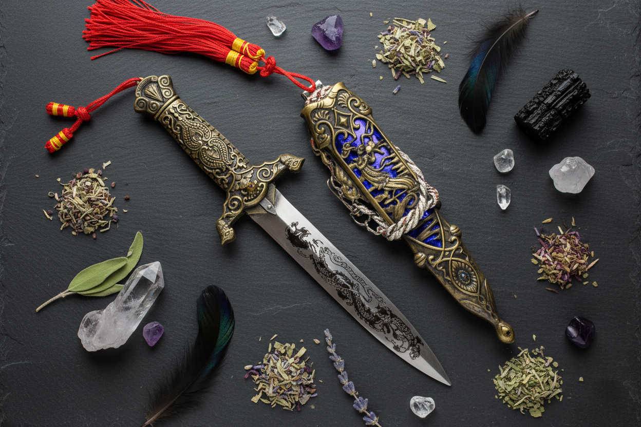 Eastern Dragon Athame, detail view