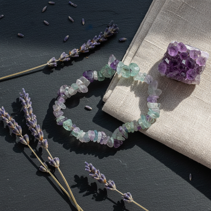 Fluorite chip bracelet, alternate view