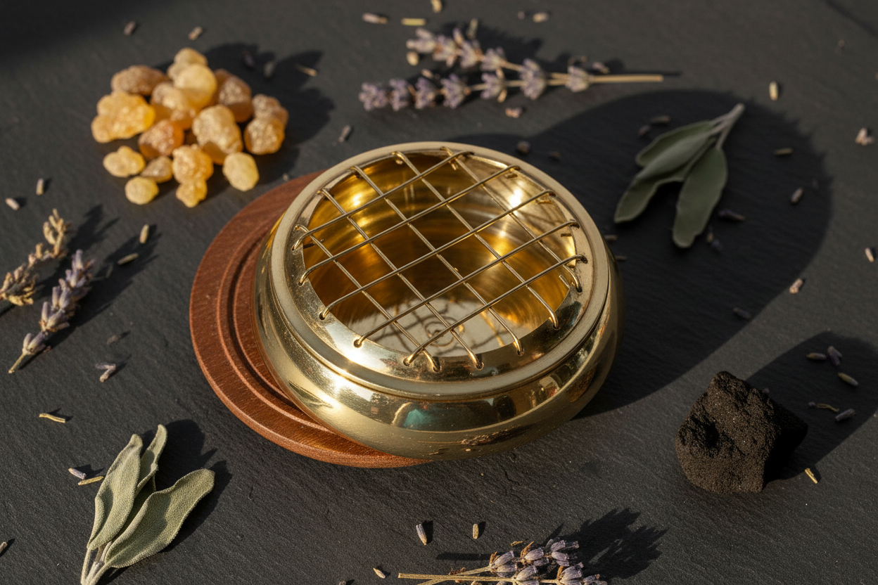 Brass Screen Incense Burner 3 Inch, alternate view